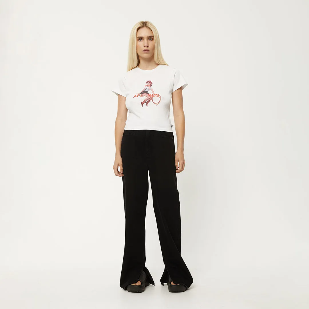 AFENDS Womens Sweet West - Baby Tee - White