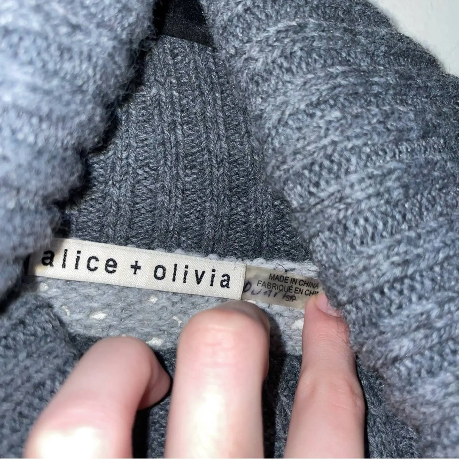 Alice   Olivia Rya Wool Blend Striped Turtleneck Funnel Neck Sweater (Small)