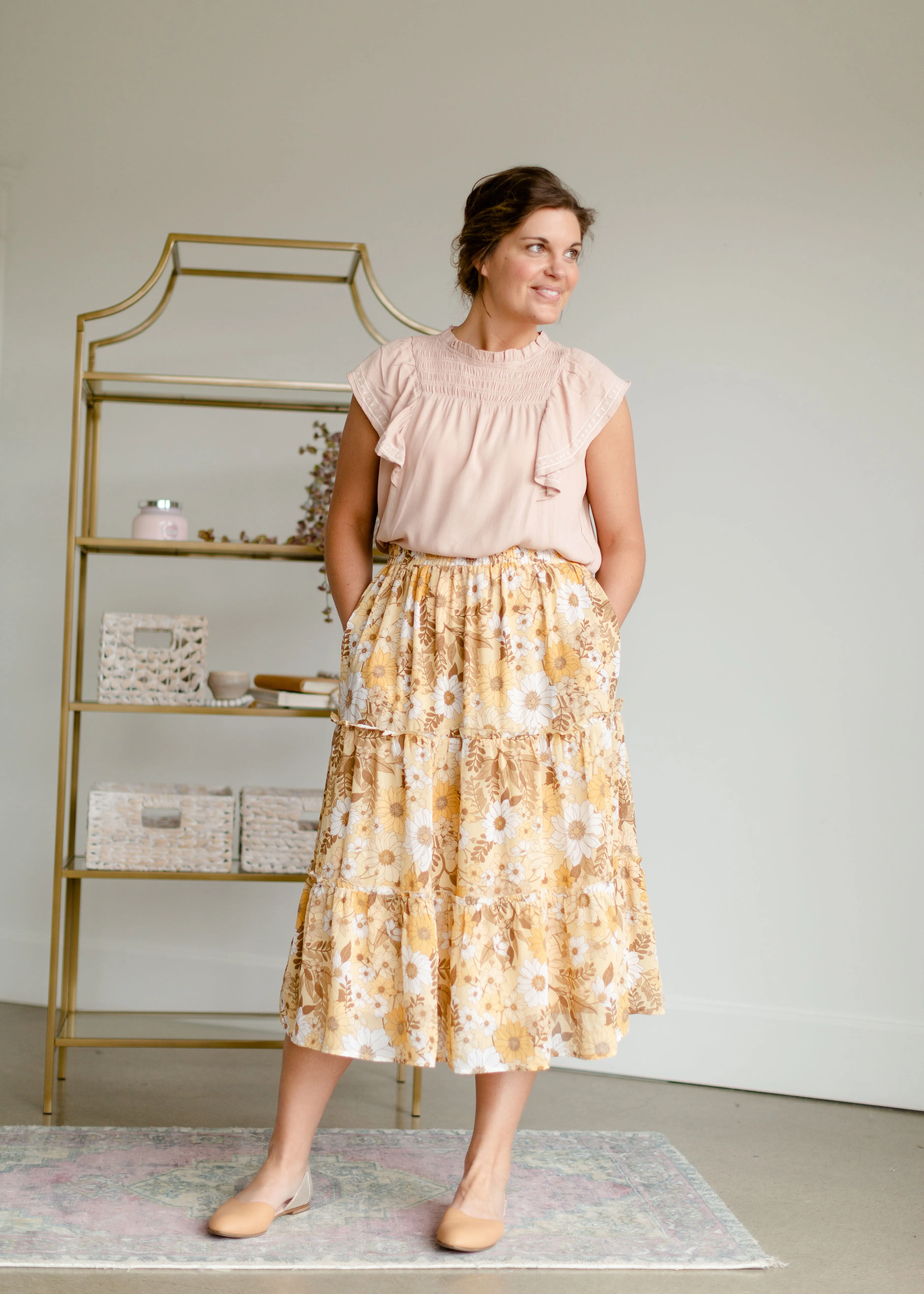 Blush Blouse with Smocking Detail - FINAL SALE