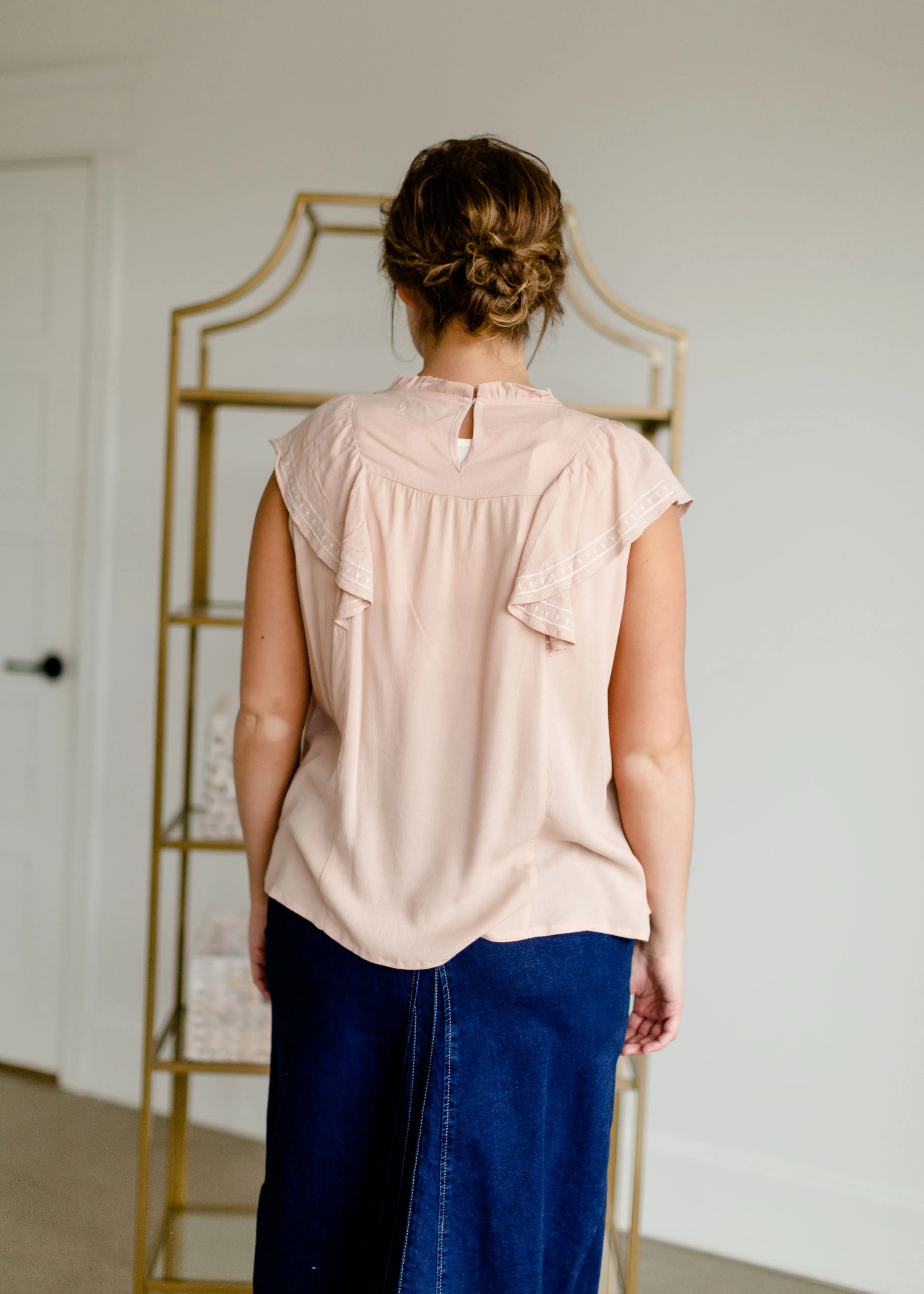 Blush Blouse with Smocking Detail - FINAL SALE