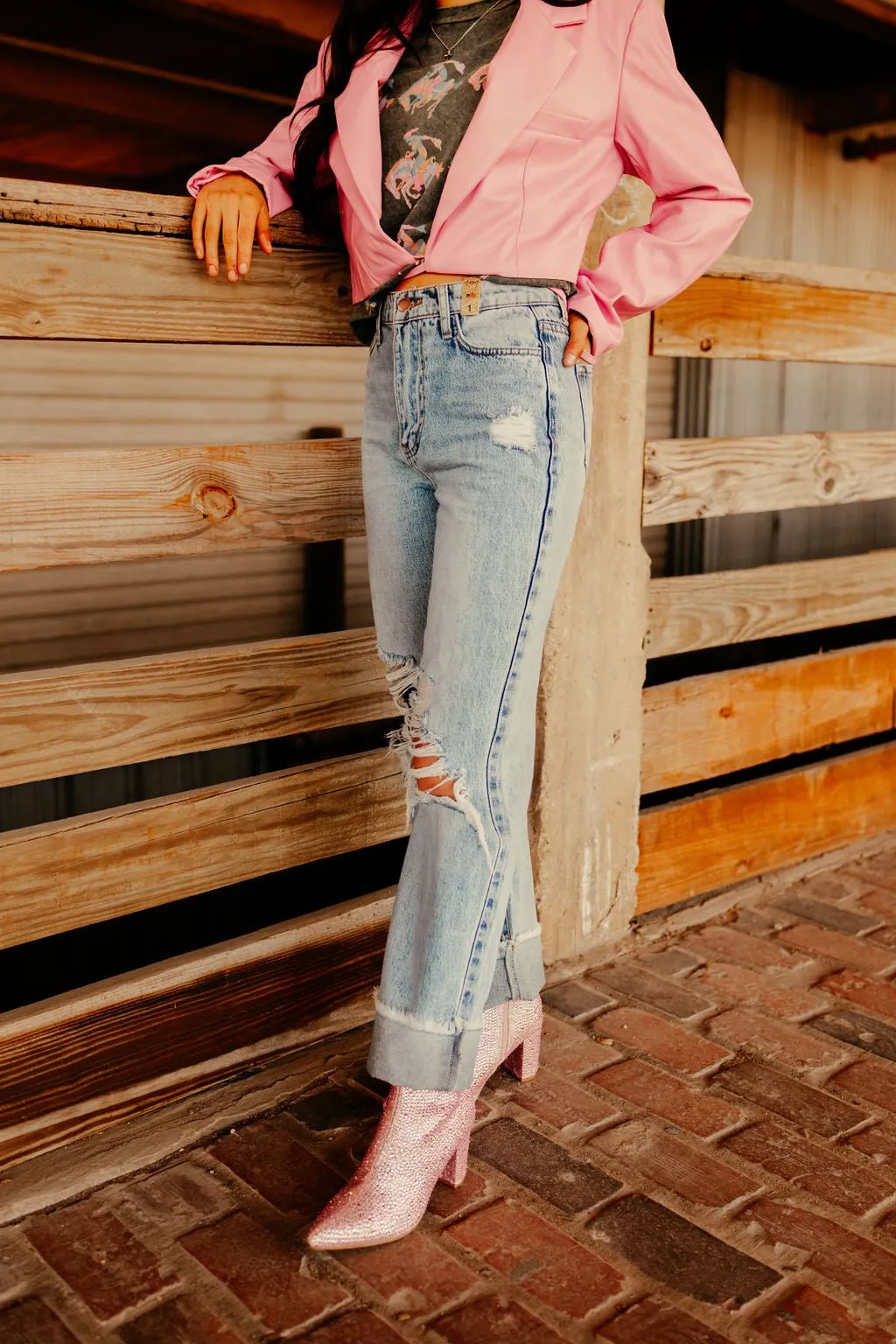 Chloe Straight Leg Distressed Denim *