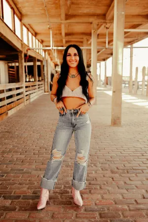 Chloe Straight Leg Distressed Denim *
