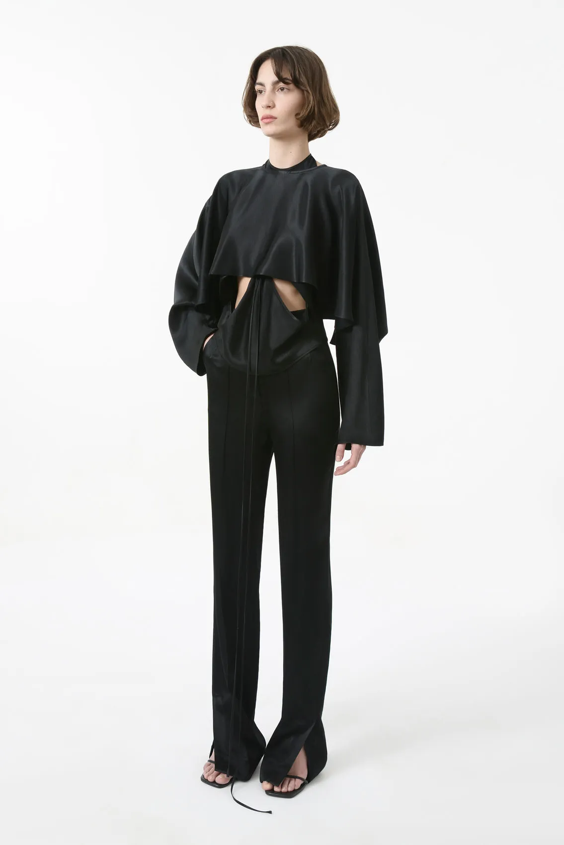 Draped Inside Cut-Outs Blouse