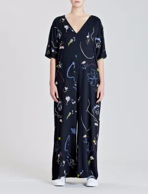 FLORAL CASCADE JUMPSUIT