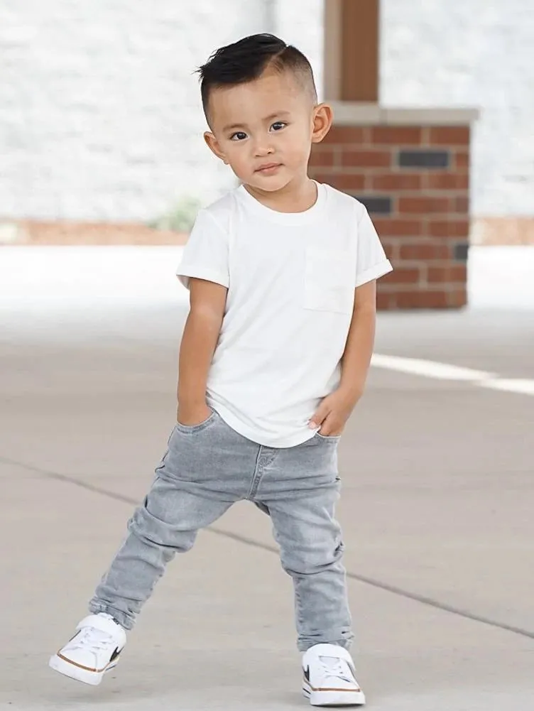 Grey wash denim jeans