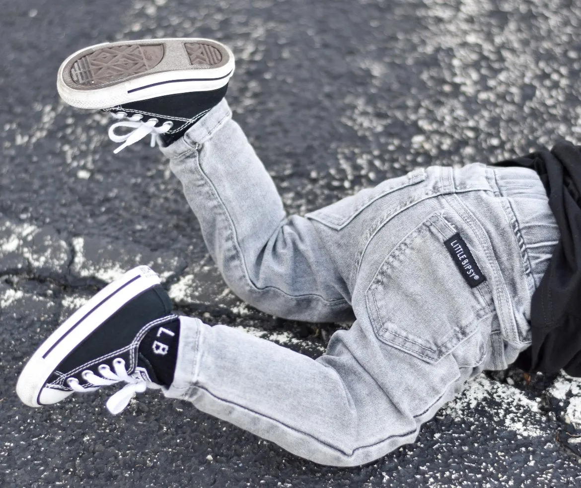 Grey wash denim jeans