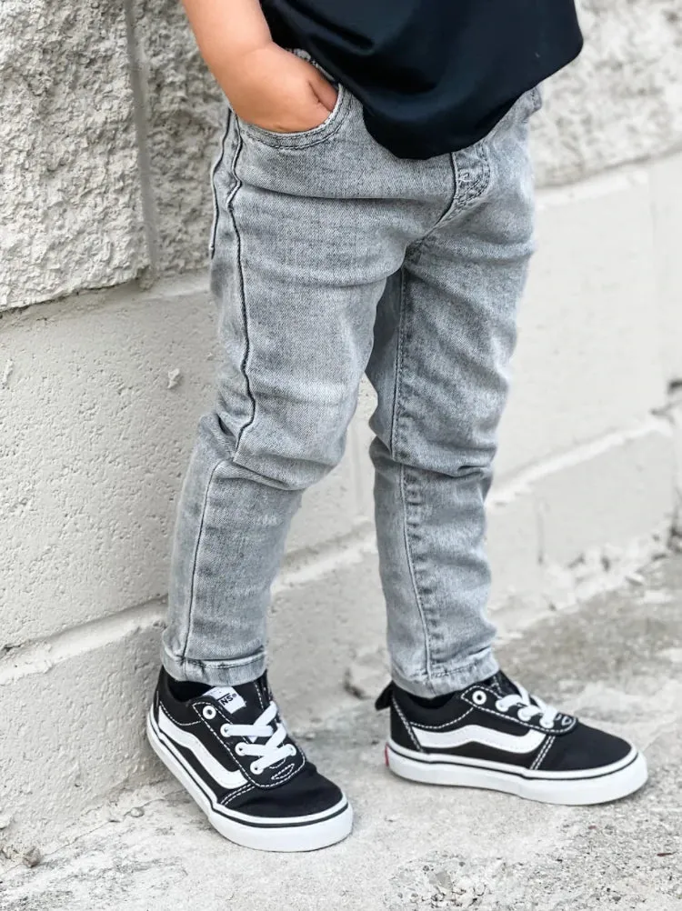 Grey wash denim jeans