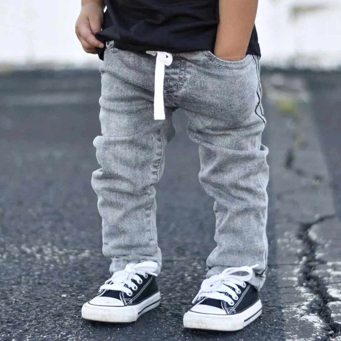 Grey wash denim jeans