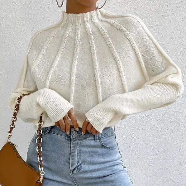 Half Turtleneck Long Sleeve Pullover Sweater