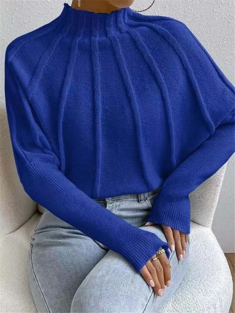 Half Turtleneck Long Sleeve Pullover Sweater