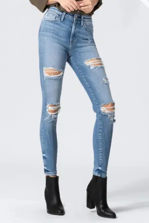 High Rise Distressed Crop Skinny Jeans