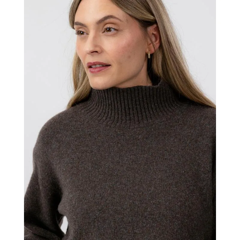 Holebrook Veronika Ladies Turtleneck Jumper - Dark Taupe