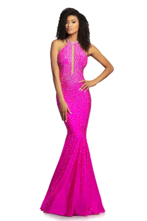 Johnathan Kayne 2037 Long Crystal Studded Jersey Mermaid Prom Dress Pageant Gown