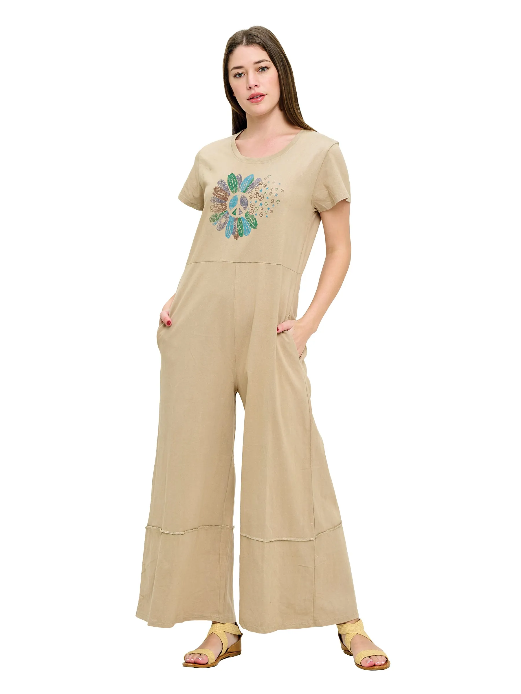 Jumpsuit Peace Flower Print