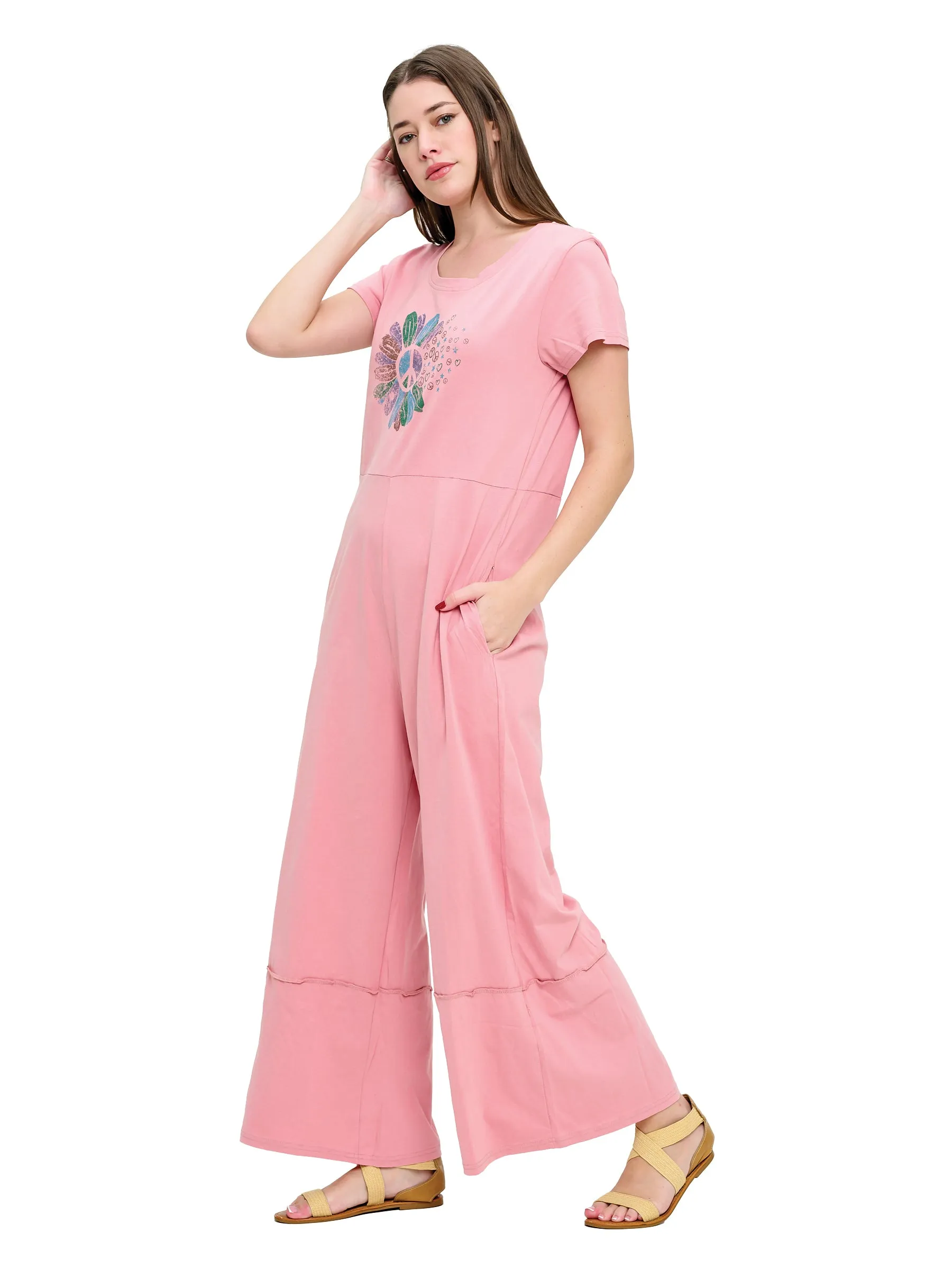 Jumpsuit Peace Flower Print