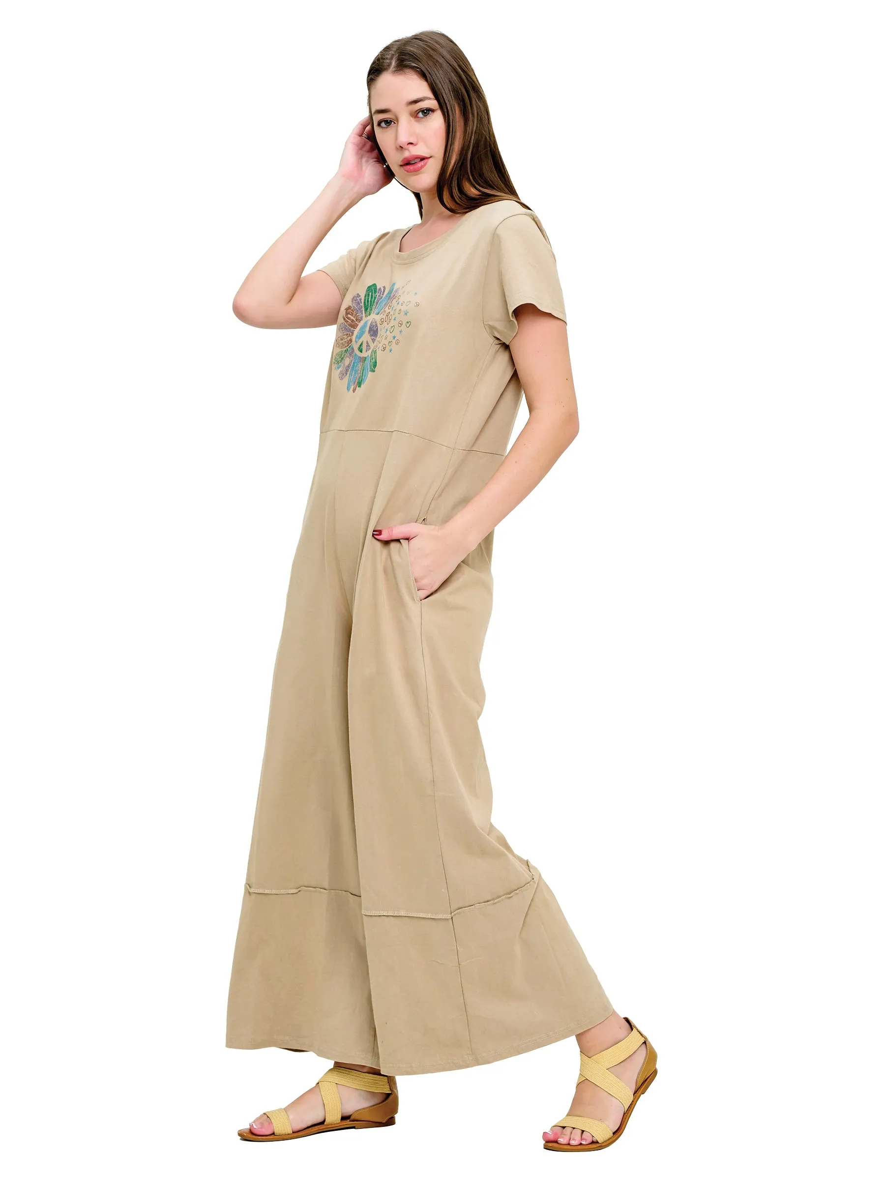 Jumpsuit Peace Flower Print