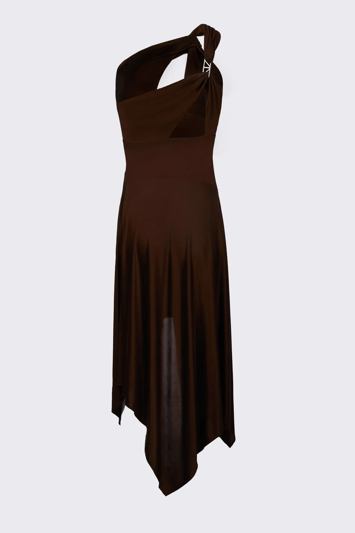 LOGO RING ONE SHOULDER DRESS
