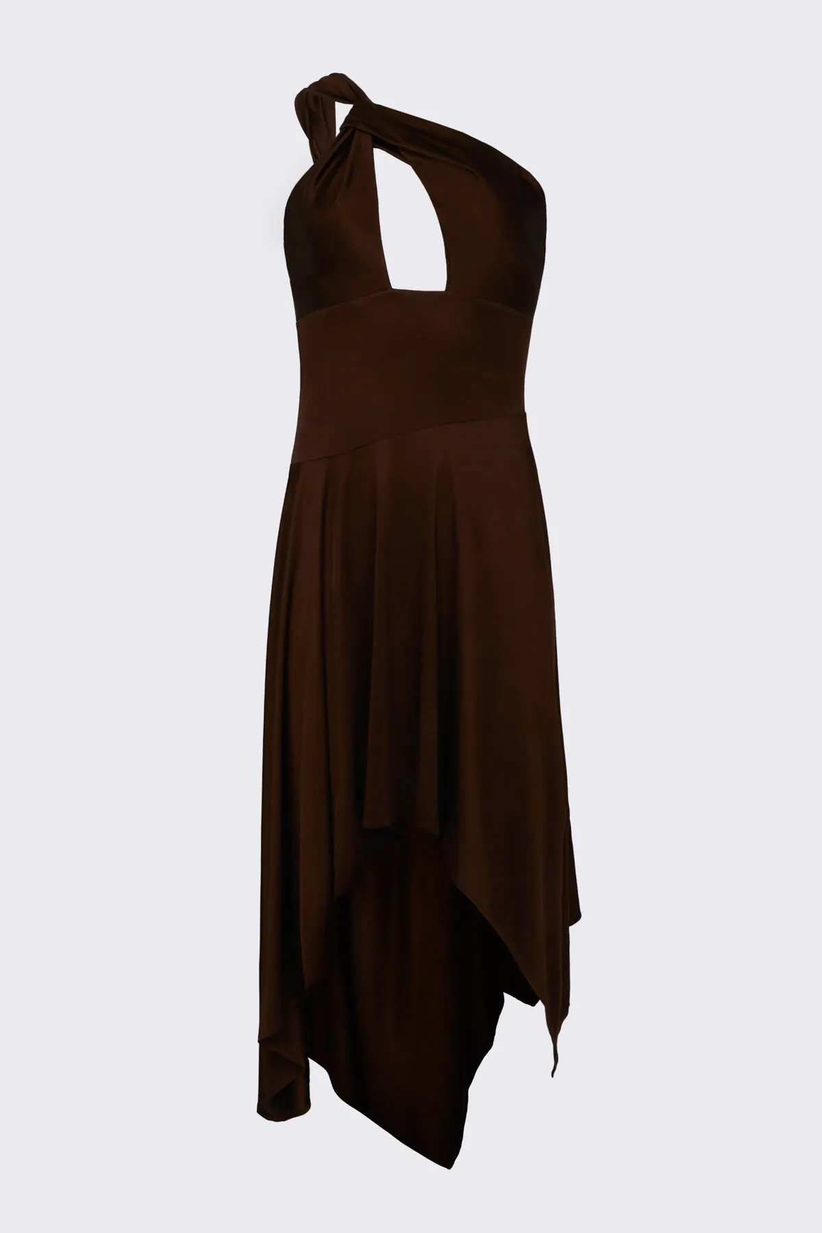 LOGO RING ONE SHOULDER DRESS