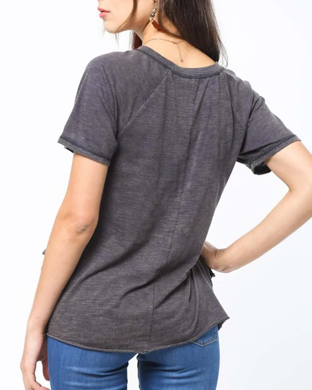 Must Have Ruffle Tee in Navy