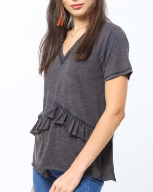 Must Have Ruffle Tee in Navy