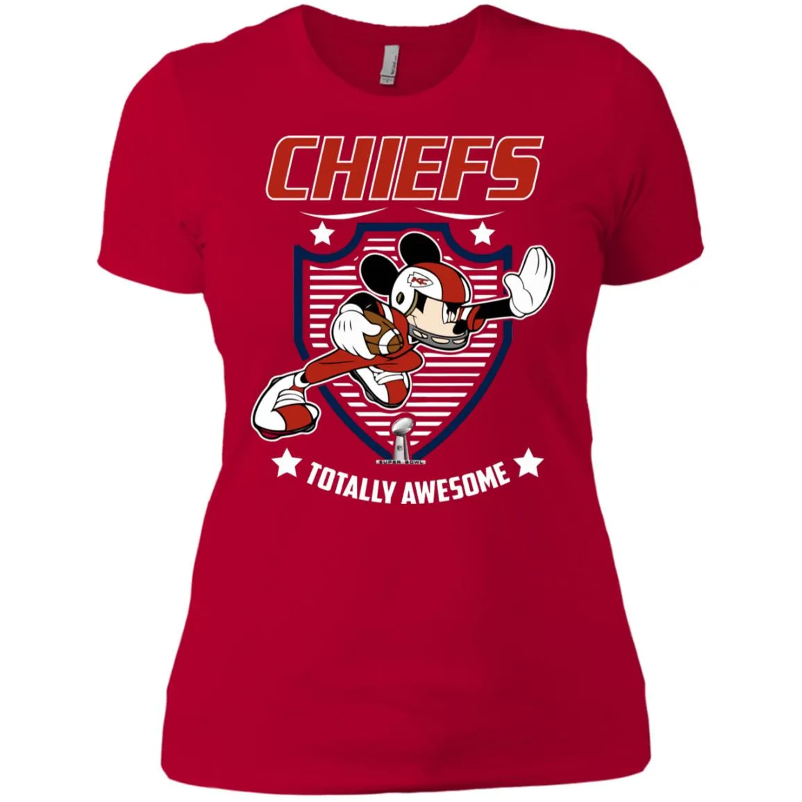 Nfl – Kansas City Chiefs Totally Awesome Mickey Mouse Super Bowl 2019 Football Women Cotton T-Shirt