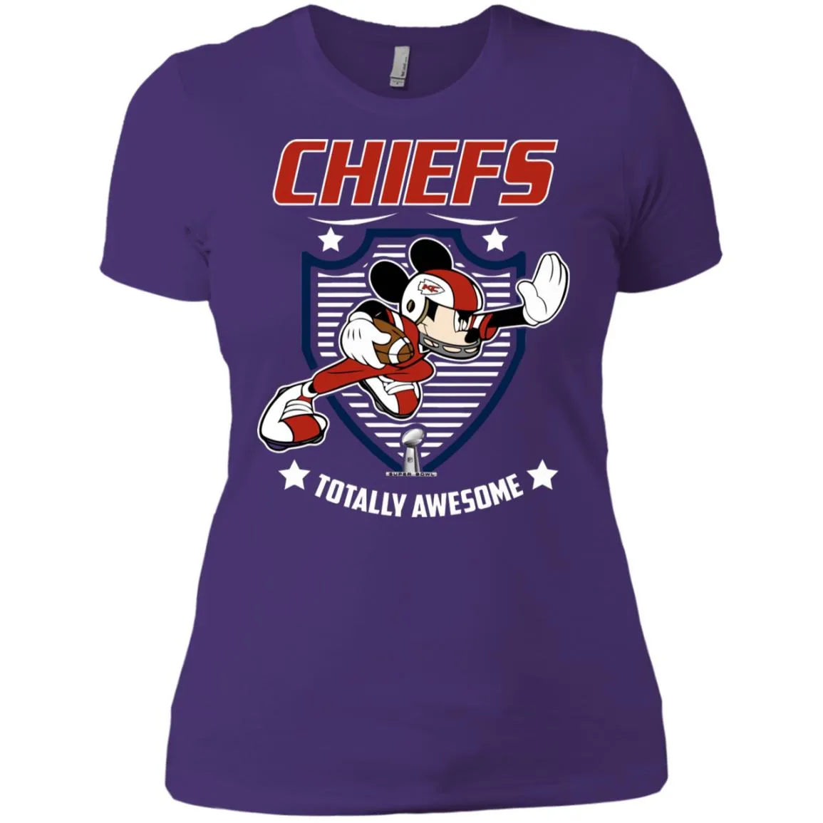 Nfl – Kansas City Chiefs Totally Awesome Mickey Mouse Super Bowl 2019 Football Women Cotton T-Shirt