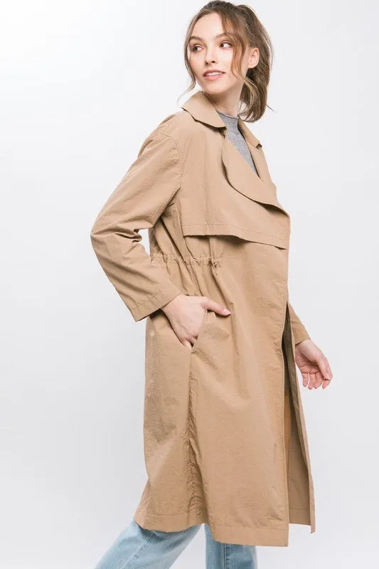 "New York Minute" Beige Light Weight Trench Coat