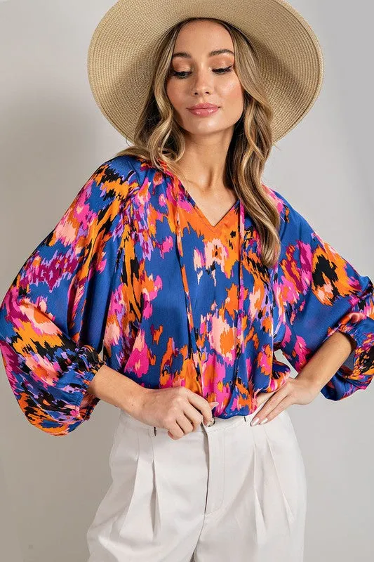 Royal Tie Front Blouse