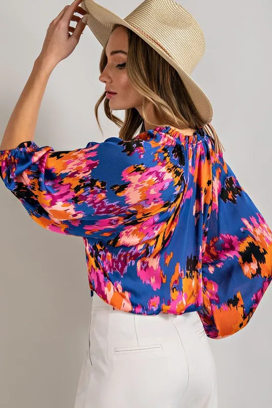 Royal Tie Front Blouse