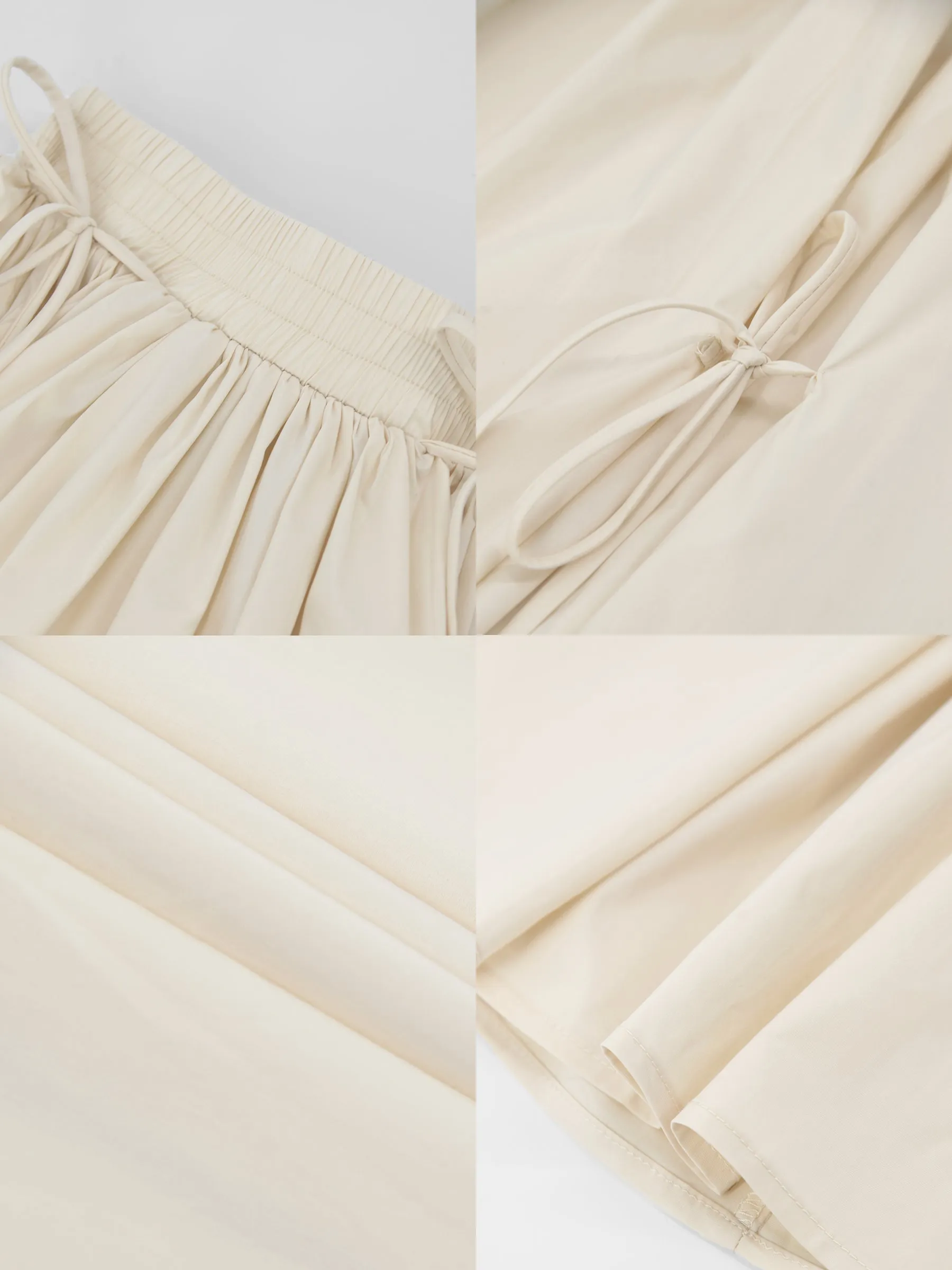 Ruched Waist Tied Up Midi Skirt