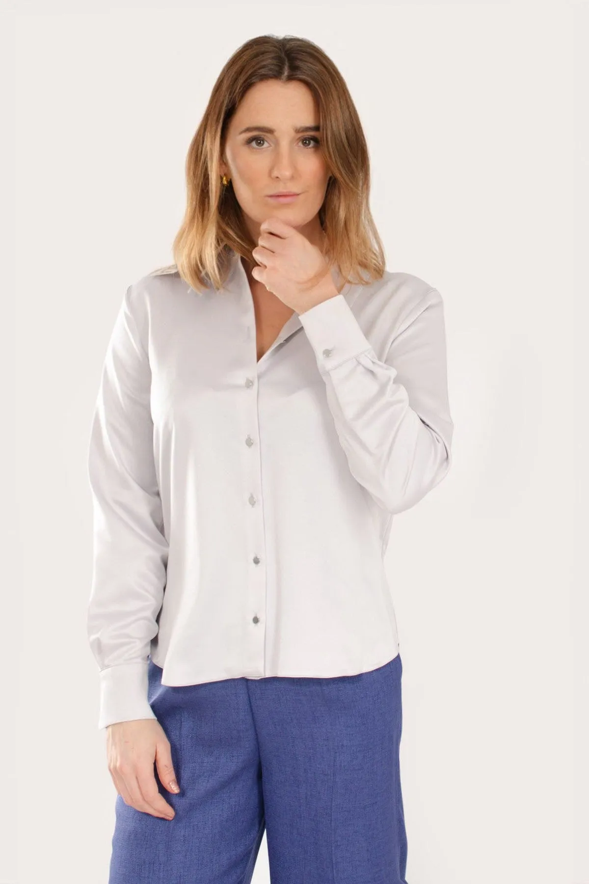 Satin Long Sleeve Blouse