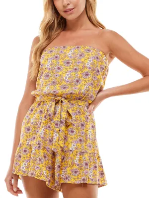 Women's Floral Printed Romper,Yellow